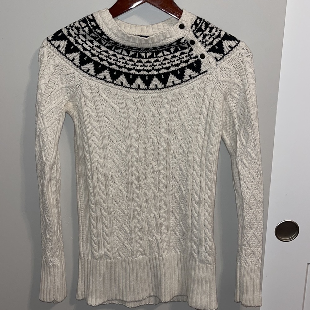 Ralph Lauren Girls Cream Cable Sweater